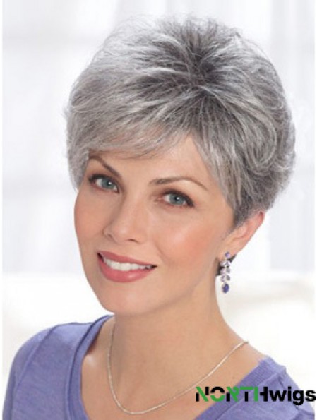 Straight Lace Front 8 inch Online Short Grey Wigs