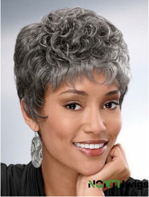 Synthetic Short Curly Capless Elderly Lady Wigs