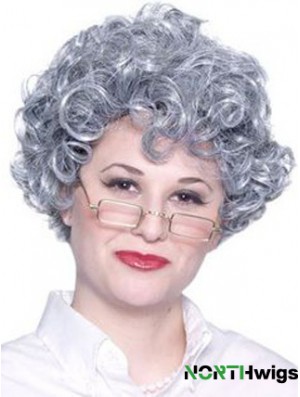 Curly Lace Front 8 inch Best Short Grey Wigs