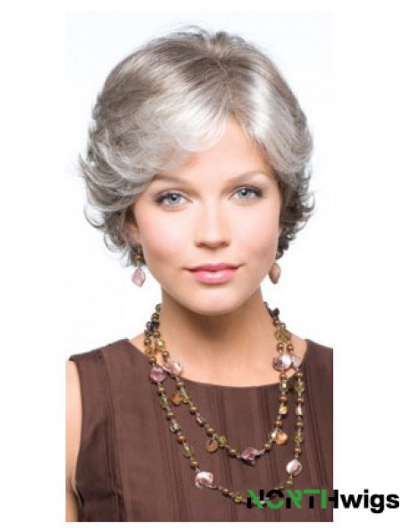 Synthetic Fabulous Short Wavy Grey Wigs