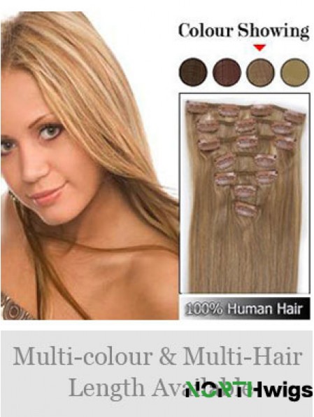 Soft Blonde Straight Remy Human Hair Clip In Hair Extensions