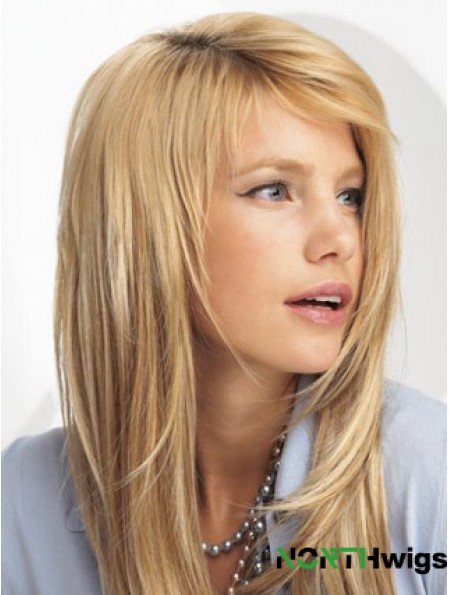 Trendy Blonde Straight Synthetic Clip In Hair Extensions