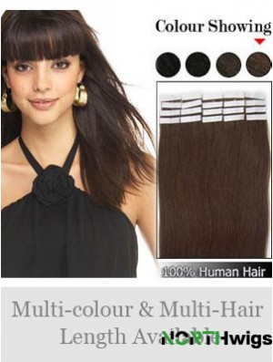 Brown Straight Great Remy Human Hair Tape In Hair Extensions