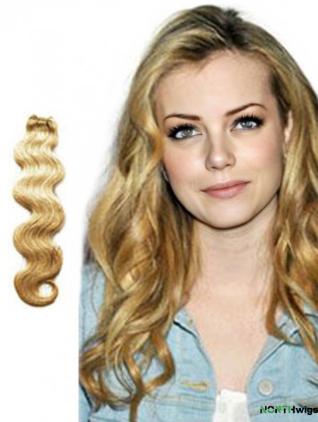 Wavy Remy Human Hair Blonde Beautiful Weft Extensions