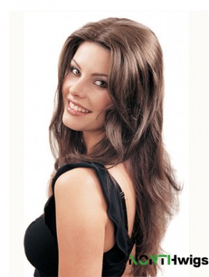 Long Straight Brown Beautiful Synthetic Half Wigs