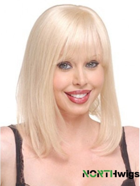 Cheap Straight Blonde Long Human Hair Hairpieces