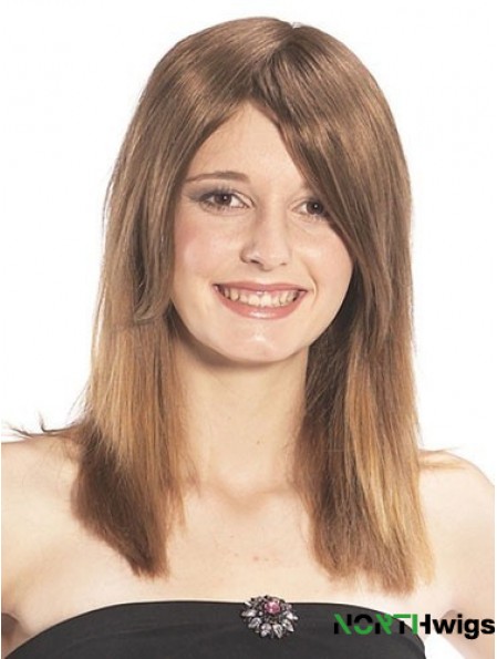 Sassy Straight Brown Long Human Hair Hairpieces