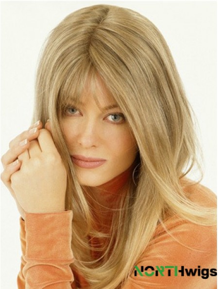 Wig Falls Long Length Straight Style Blonde Color