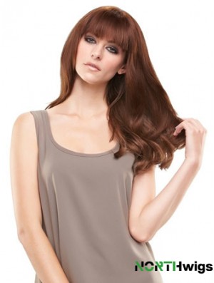 Modern Auburn Straight Remy Human Hair Clip In Hairpieces